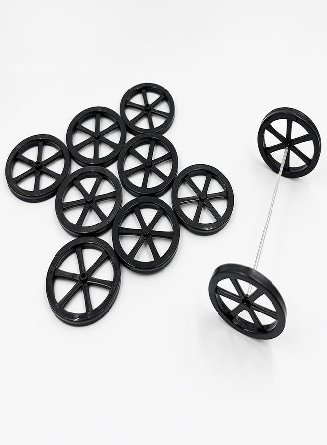 URIMPAVIDO 10PCS Model Toy Wheel 44mm Toy Car Wheels with 5PCS Shaft Round Rod Axles for DIY Model Toy RC Car Truck Robot Parts (Black) - Image 1